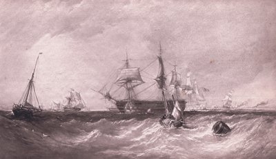 Men of War at Portsmouth by Clarkson Frederick Stanfield